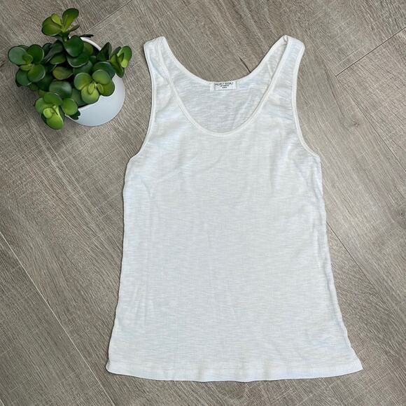 PROJECT SOCIAL T Los  Angeles White Scoop Neck Sleeveless Tank Top Womens Medium - Picture 1 of 6